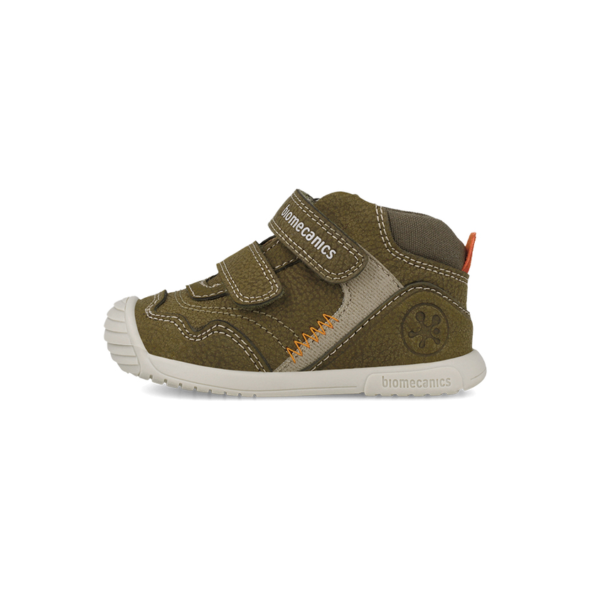biomecanics-botin-casual-vyteplene-kaki-2 Detské kožené členkové vyteplené tenisky BIOMECANICS Biogateo Casual, kaki – Obrázok 1
